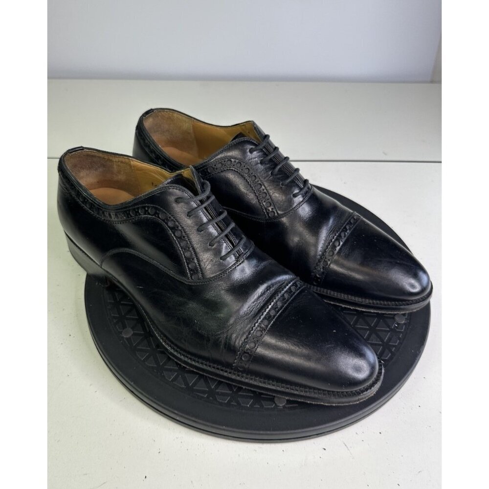 Magnanni for Saks Fifth Ave Black Wholecut Oxford Men's Shoes Size 9.5 M